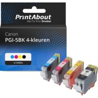Druckerpatrone kompatibel mit Canon PGI-5BK 4-kleuren - 4-farbig - Multipack