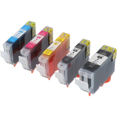 Druckerpatrone kompatibel mit Canon PGI-5BK - 5-farbig - Multipack