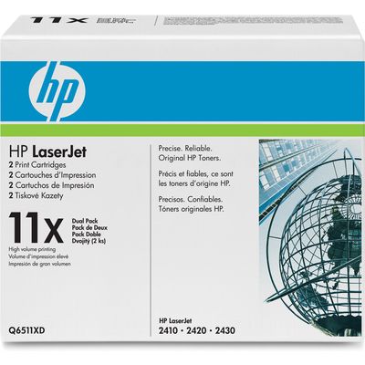 HP 11XD (Q6511XD) Toner - 2x Schwarz - Multipack - Hohe Kapazität