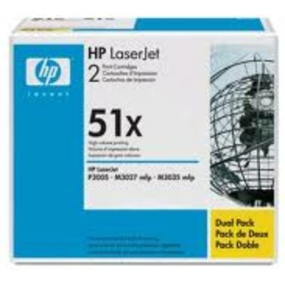 HP 51X (Q7551XD) Toner - 2x Schwarz Multipack - Hoher Kapazität