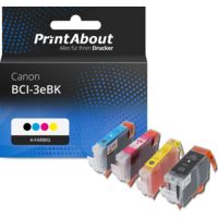Druckerpatrone kompatibel mit Canon BCI-3eBK - 4-farbig - Multipack