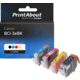 Druckerpatrone kompatibel mit Canon BCI-3eBK - 4-farbig - Multipack