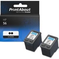 Druckerpatrone kompatibel mit HP 56 (C6656AE) - Schwarz - Multipack