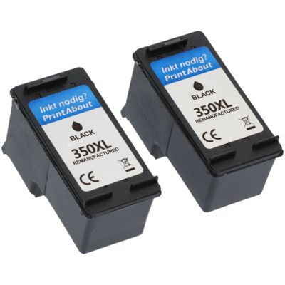 Druckerpatrone kompatibel mit HP 350XL (CB336EE) - 2x Schwarz Hohe Kapazität - Multipack