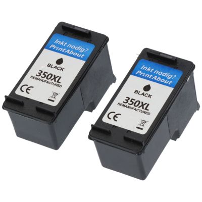 Druckerpatrone kompatibel mit HP 350XL (CB336EE) - 2x Schwarz Hohe Kapazität - Multipack