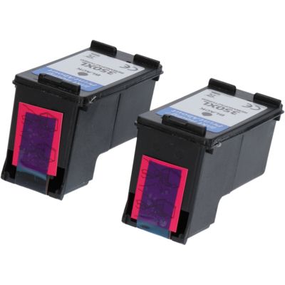 Druckerpatrone kompatibel mit HP 350XL (CB336EE) - 2x Schwarz Hohe Kapazität - Multipack