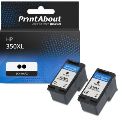 Druckerpatrone kompatibel mit HP 350XL (CB336EE) - 2x Schwarz Hohe Kapazität - Multipack