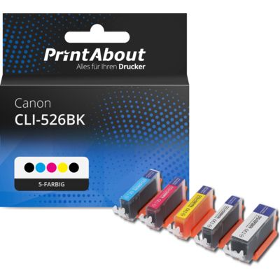 Druckerpatrone kompatibel mit Canon CLI-526BK - 5-farbig - Multipack