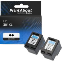 Druckerpatrone kompatibel mit HP 301XL (D8J45AE) - 2x Schwarz - Hoher Kapazität - Multipack