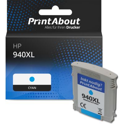 Druckerpatrone kompatibel mit HP 940XL (C4907AE) - Cyan - Hohe Kapazität