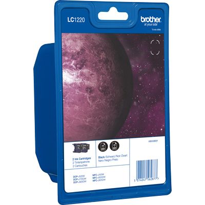 Brother LC-1220BKBP2 Druckerpatrone - 2x Schwarz - Multipack