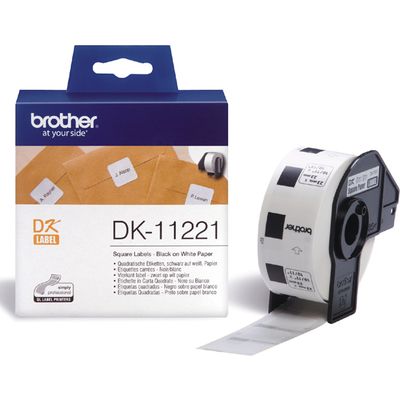 Brother DK-11221 - (23 mm x 23  mm) - Schwarz auf weiß - Etikett
