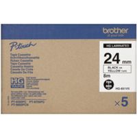 Brother HGe-651v5 - (24 mm) - Schwarz auf gelb - Tape
