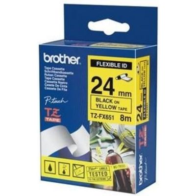Brother TZe-FX651 - (24 mm) - Schwarz auf gelb - Tape