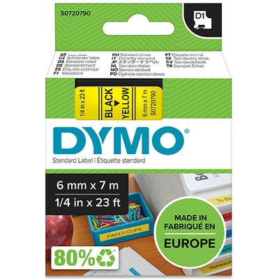 Dymo 43618 (S0720790) - (6 mm) - Schwarz auf gelb - Tape