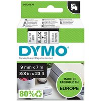 Dymo 40910 (S0720670) - (9 mm) - Schwarz auf transparent - Tape