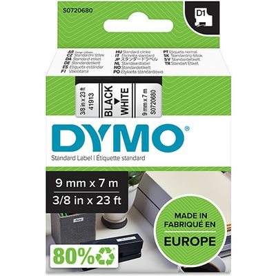Dymo 40913 (S0720680) - (9 mm) - Schwarz auf weiß - Tape