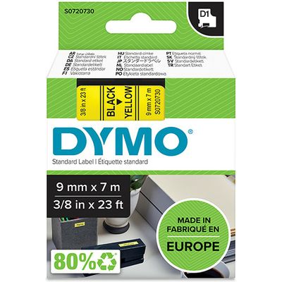 Dymo 40918 (S0720730) - (9 mm) - Schwarz auf gelb - Tape