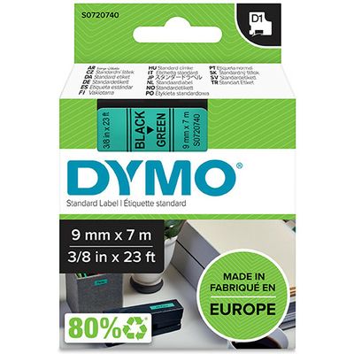 Dymo 40919 (S0720740) - (9 mm) - Schwarz auf grün - Tape