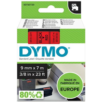 Dymo 40917 (S0720720) - (9 mm) - Schwarz auf rot - Tape