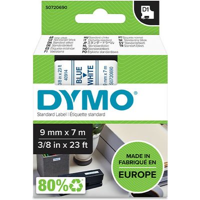 Dymo 40914 (S0720690) - (9 mm) - Blau auf weiß - Tape