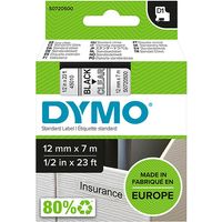 Dymo 45010 (S0720500) - (12 mm) - Schwarz auf transparent - Tape