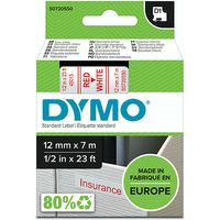Dymo 45015 (S0720550) - (12 mm) - Rot auf weiß - Tape