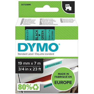 Dymo 45809 (S0720890) - (19 mm) - Schwarz auf grün - Tape