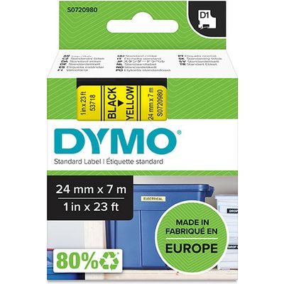 Dymo 53718 (S0720980) - (24 mm) - Schwarz auf gelb - Tape