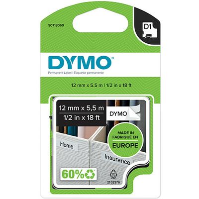 Dymo 16959 (S0718060) - (12 mm) - Schwarz auf weiß - Tape
