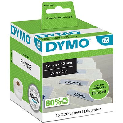 Dymo 99017 (S0722460) - (12 mm x 50  mm) - Schwarz auf weiß - Etikett
