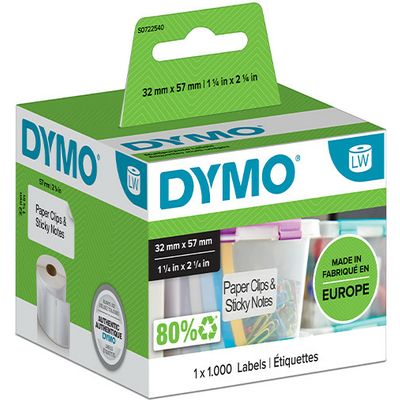 Dymo 11354 (S0722540) - (57 mm x 32 mm) - Schwarz auf weiß - Etikett