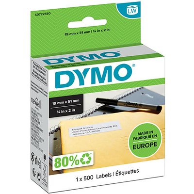 Dymo 11355 (S0722550) - (19 mm x 51  mm) - Schwarz auf weiß - Etikett