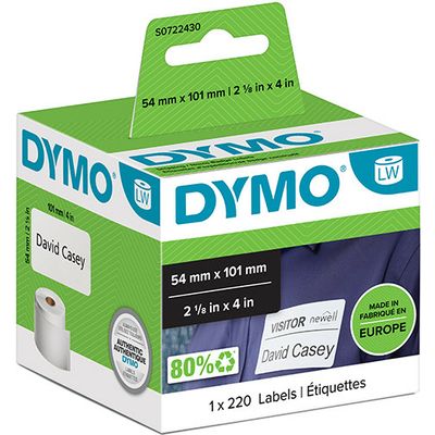 Dymo 99014 (S0722430) - (54 mm x 101  mm) - Schwarz auf weiß - Etikett