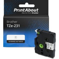 Schriftband kompatibel mit Brother TZe-231 - (12 mm) - Schwarz auf weiß