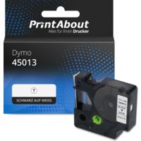 Schriftband kompatibel mit Dymo 45013 (S0720530) - (12 mm) - Schwarz auf weiß