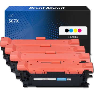 Toner kompatibel mit HP 507X (CE400X) - 4-farbig - Hohe Kapazität - Multipack