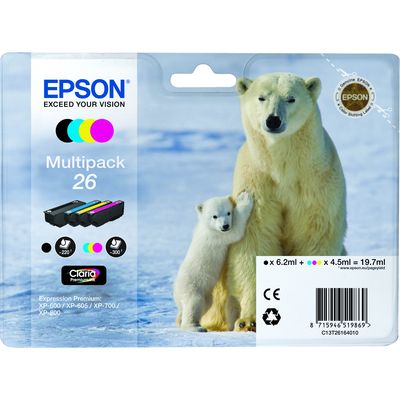 Epson 26 (C13T26164012) - 4-farbig - Druckerpatrone - Multipack