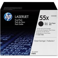 HP 55X (CE255XD) Toner - 2x Schwarz - Hohe Kapazität - Multipack