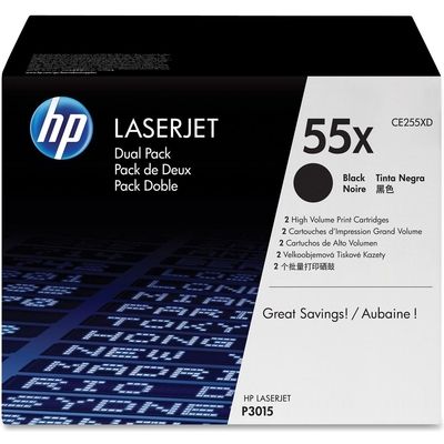 HP 55X (CE255XD) Toner - 2x Schwarz - Hohe Kapazität - Multipack