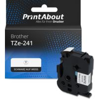 Schriftband kompatibel mit Brother TZe-241 - (18 mm) - Schwarz auf weiß