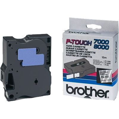 Brother TX-151 - (24 mm) - Schwarz auf transparent - Tape