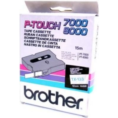 Brother TX-133 - (12 mm) - Blau auf transparent - Tape