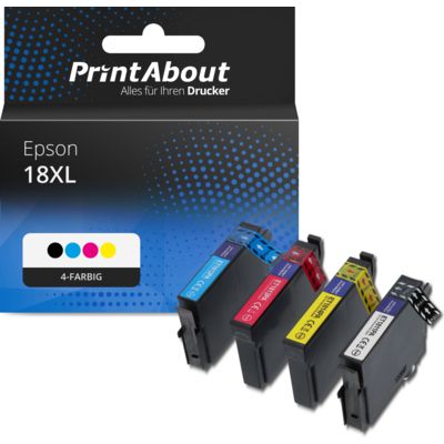 Druckerpatrone kompatibel mit Epson 18XL (T1816) - 4 Farben - Hoher Kapazität - Multipack