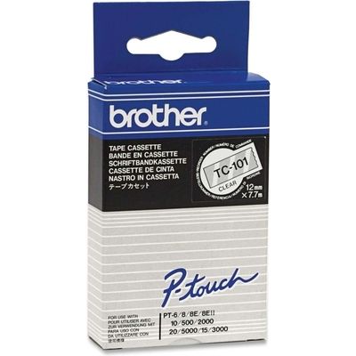 Brother TC-101 - (12 mm) - Schwarz auf transparent - Tape