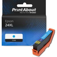 Druckerpatrone kompatibel mit Epson 24XL (C13T24324012) - Cyan - Hohe Kapazität