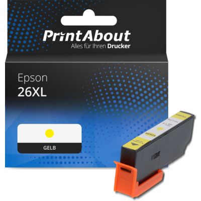 Druckerpatrone kompatibel mit Epson 26XL (C13T26344012) - Gelb - Hohe Kapazität