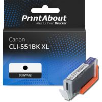 Druckerpatrone kompatibel mit Canon CLI-551BK XL - Schwarz - Hohe Kapazität