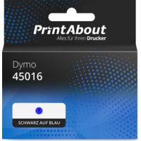 Schriftband kompatibel mit Dymo 45016 (S0720560) - (12 mm) - Schwarz auf blau