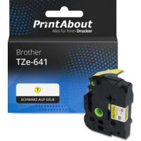 Schriftband kompatibel mit Brother TZe-641 - (18 mm) - Schwarz auf gelb